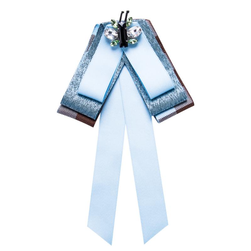

New Fashion Sweet Cute Shirt Crystal Bee Bowtie Women Ribbon Satin Fabric Long Bow Ties Necktie Collar Female Party Duftgold