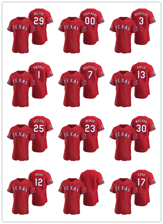 

Texas Rangers MEN WOMEN YOUTH 35 Lance Lynn 61 Robinson Chirinos 2020 Alternate baseball Jersey, Black