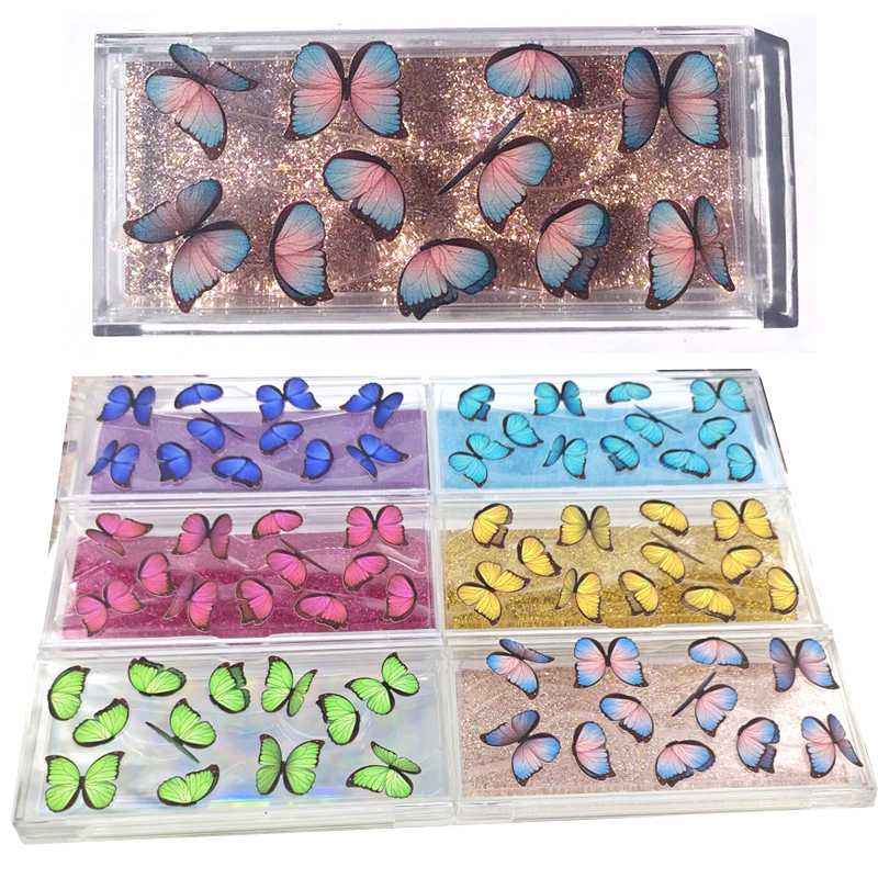 

NEW 10/20/50pcs wholesale price eyelash packaging box lash boxes packaging 3D mink lashes butterfly print Acrylic empty case