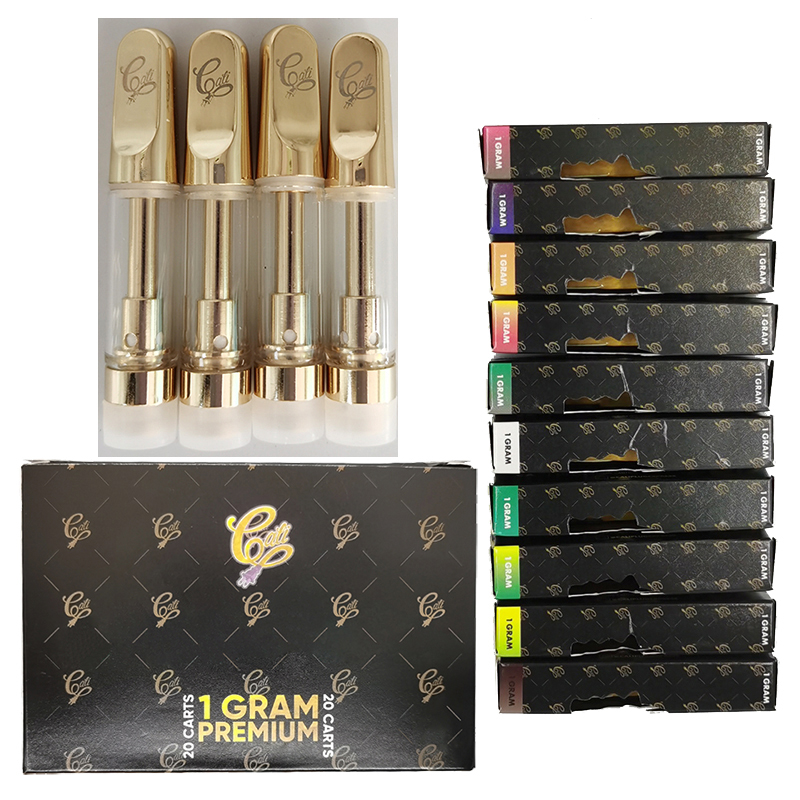 

Plug Golden Vape Cartridges 0.8ml 1ml Atomizers Empty Ceramic Coil Tanks 510 Thread Battery Ecig Vaporizers Pens Holographic Packaging