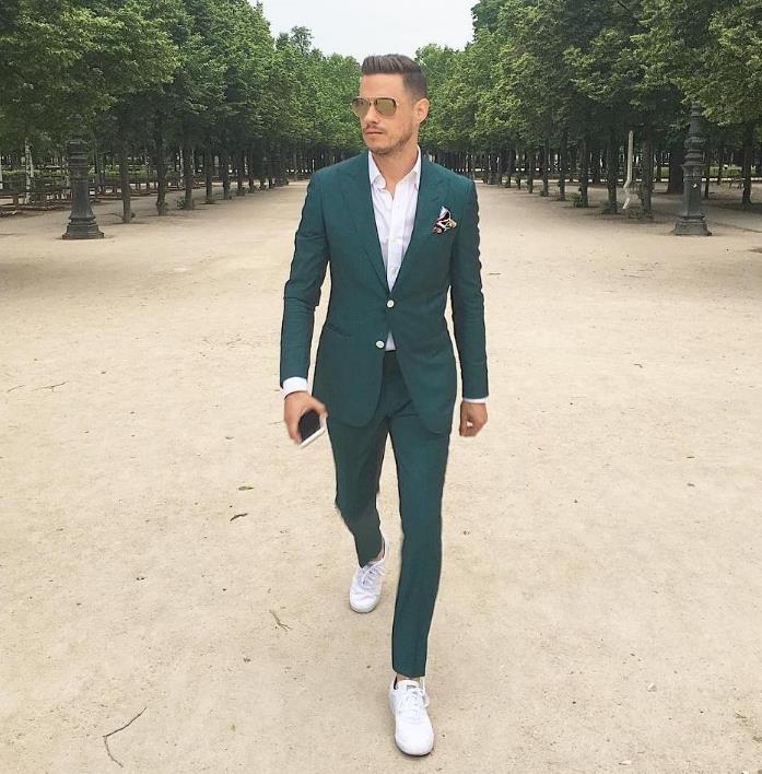 

Latest TPSAADE Slim Fit Mens Prom Suits Peaked Lapel Wedding Suits For Men Tuxedos 2 Pcs Blazer Terno Masculino Jacket Pants, Beige