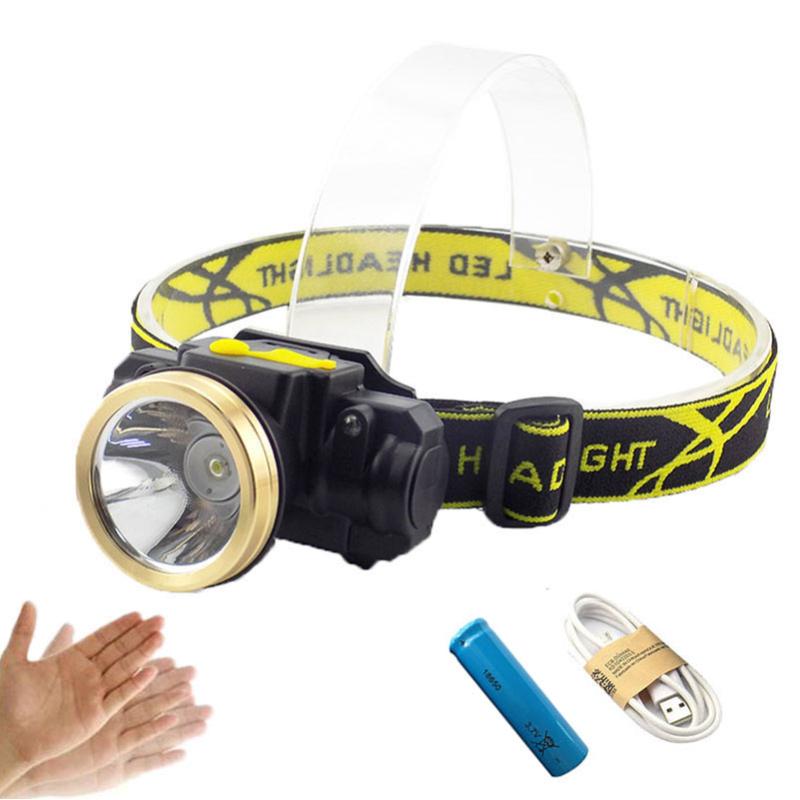 

Mini LED Headlamp Sensor Motion Headlight Rechargeable Head Light Outdoor Camping Head Torch Lamp USB Charging Cable