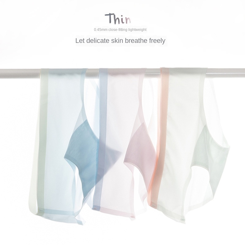 

Ultra-Thin Seamless Underwear Women's Cotton Crotch Girl's Sexy Boxers Cotton Fabric Mid-Waist Viscose Fiber Summer Briefs Women, White