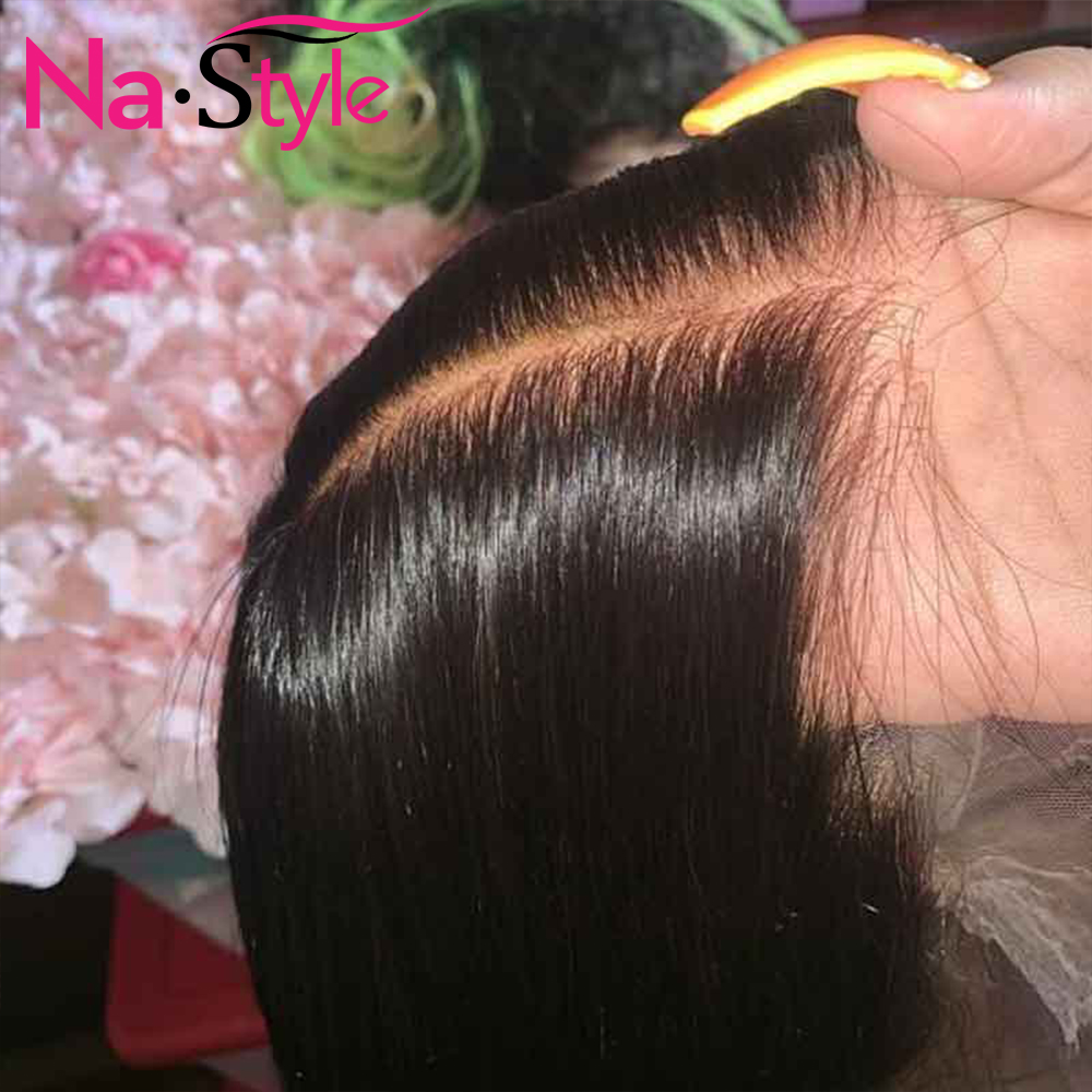 

Pre Plucked Full Lace Human Hair Wigs Pre Plucked Bleached Knots Wigs Transparent Straight Glueless Full Lace Wigs 150