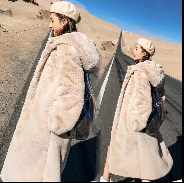 

Oversized Winter Jacket Parkas Faux Fur Coat Women Warm Fur Jacket Coats Hoodies Loose Winter Coat Long Outwear casaco feminino, Beige