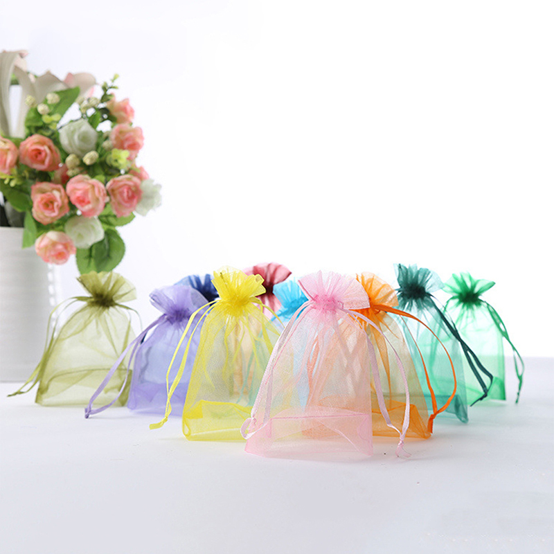 

100pcs 7x9CM Organza Bags Jewelry Packaging Bags Wedding Party Decoration Drawable Gift Pouches