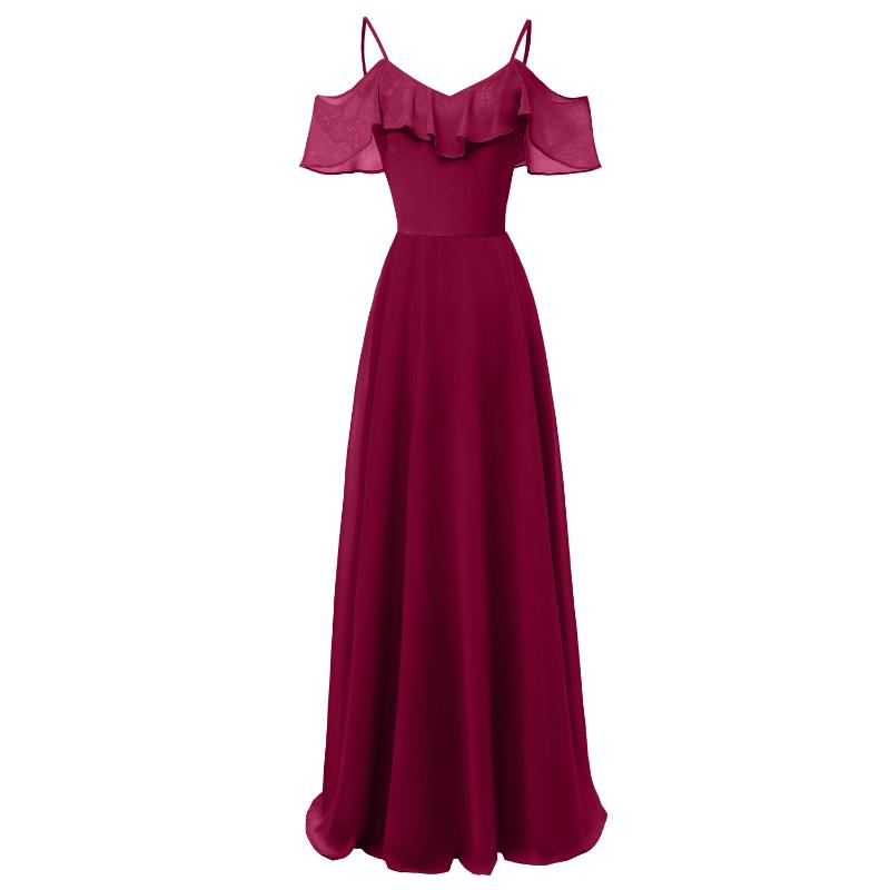 

2020 Elegant Vintage Chiffon Maxi Dress Spaghetti Strap Pink Ruffle Women Long Dresses Party Robe Femme Sexy Plus Size Dress