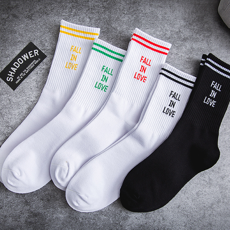 

Unisex Short Socks Women's And Men's Socks Street Style English Letters Pattern Hip Hop Skates Sports Co, 003