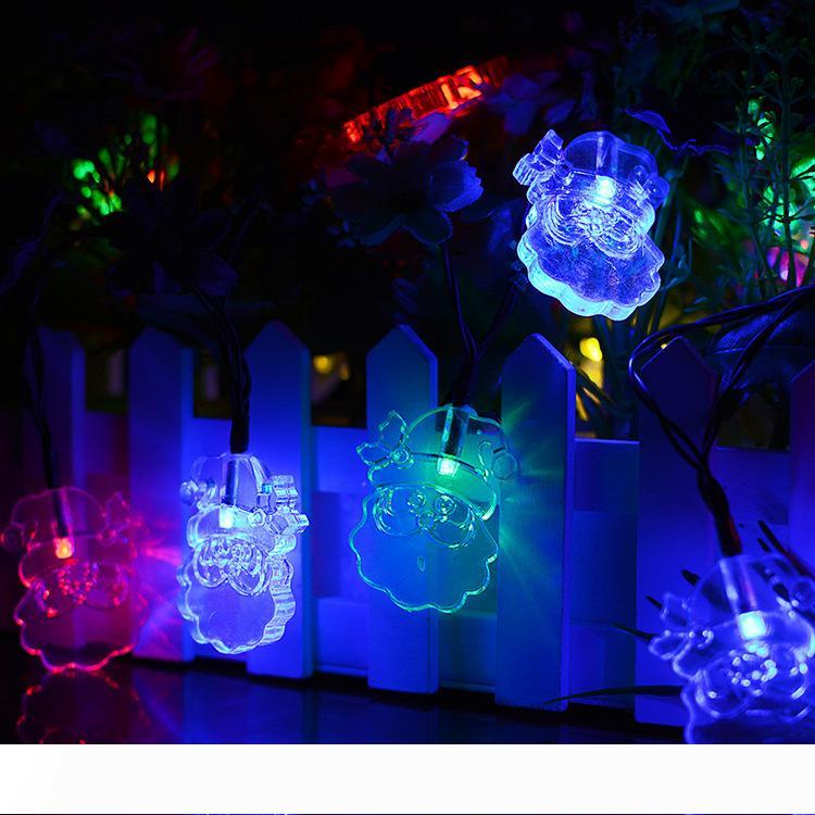 

Holiday 30 LEDs Santa Claus Shape Solar String Lights Waterproof for Christmas Tree Patio Gardens Party Decoration