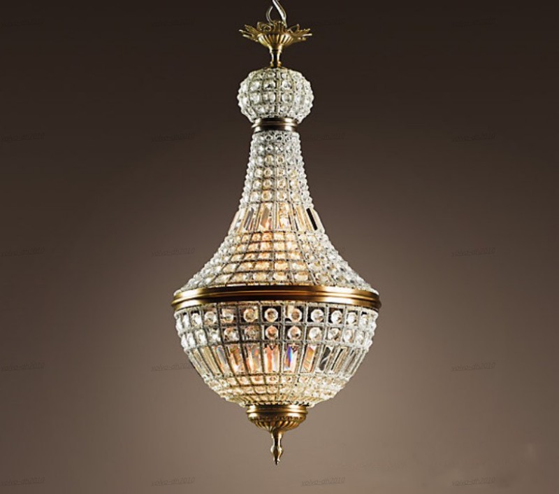 

Classical Crystal Pendant Lights Antique Bronze Foyer Bedroom Pendant Lamp Suspension Hanging Light Fixture For Lobby Hall Villa Chandelier