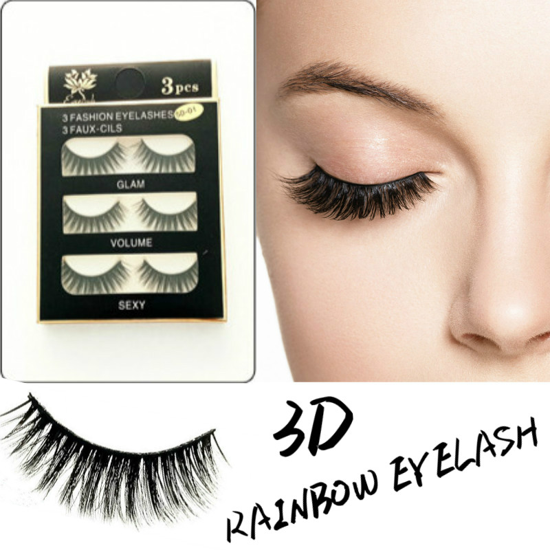 

FLORIBUNDA 3 pairs natural false eyelashes thick Curly soft 3d mink lashes makeup false eyelashes extension for beauty makeup