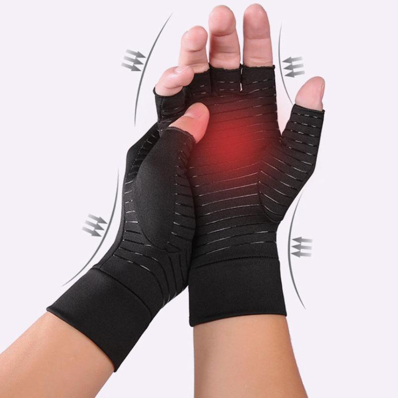 

Mounchain Fitness Compression Arthritis Half-finger Gloves for Arthritis Pain Relief Compression Gloves Outdoor Sports, Black