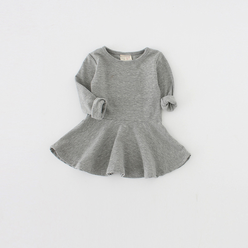

Children Baby Girl Dress Autumn Winter Long Sleeve Dress Clothes Cotton Leisure Sport Girl Baby Dresses Tutu for, Black