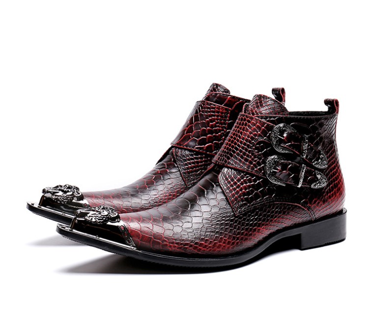 

2020 Genuine Leather Handmade Fashion British Business Suits Men's Casual Shoes Gold Tip Toe Mens Party Dress Shoes, Multi