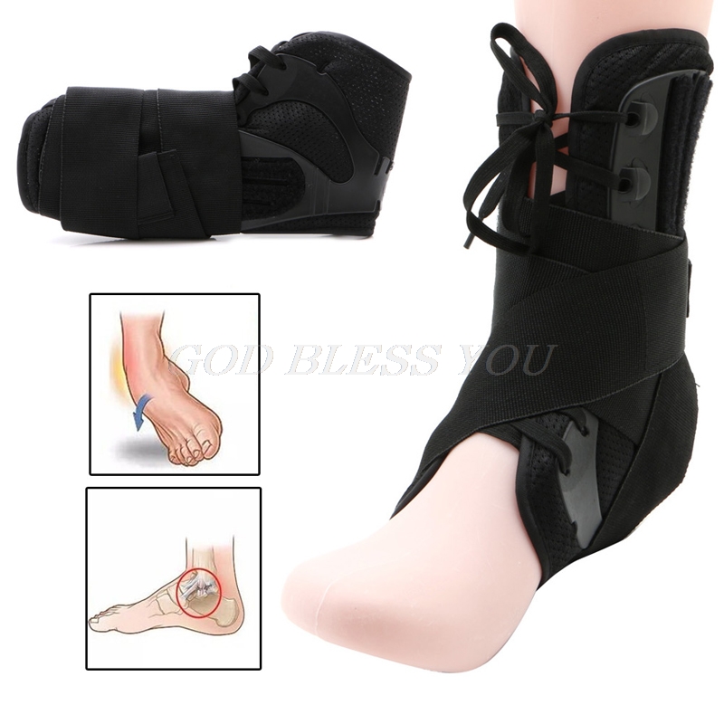

S/M/L Size Ankle Brace Support Sports Adjustable Ankle Straps Sports Support Adjustable Foot Orthosis Stabilizer Protector, Black