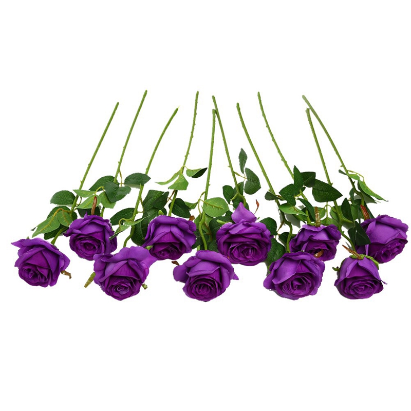

Artificial Rose Flowers Silk Flower Fake Rose Bouquets Arrangment for Home Party Wedding Garden Decor,10Pcs Purple