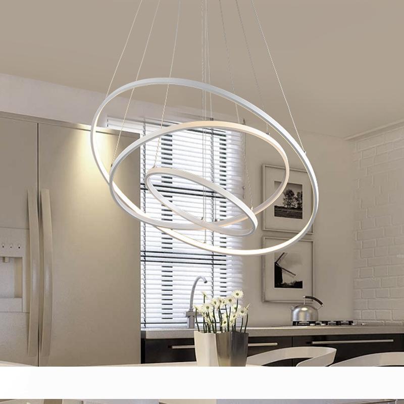 

Modern pendant lights for living room dining room 3 2 1 Circle Rings acrylic aluminum body LED Lighting ceiling Lamp fixtures