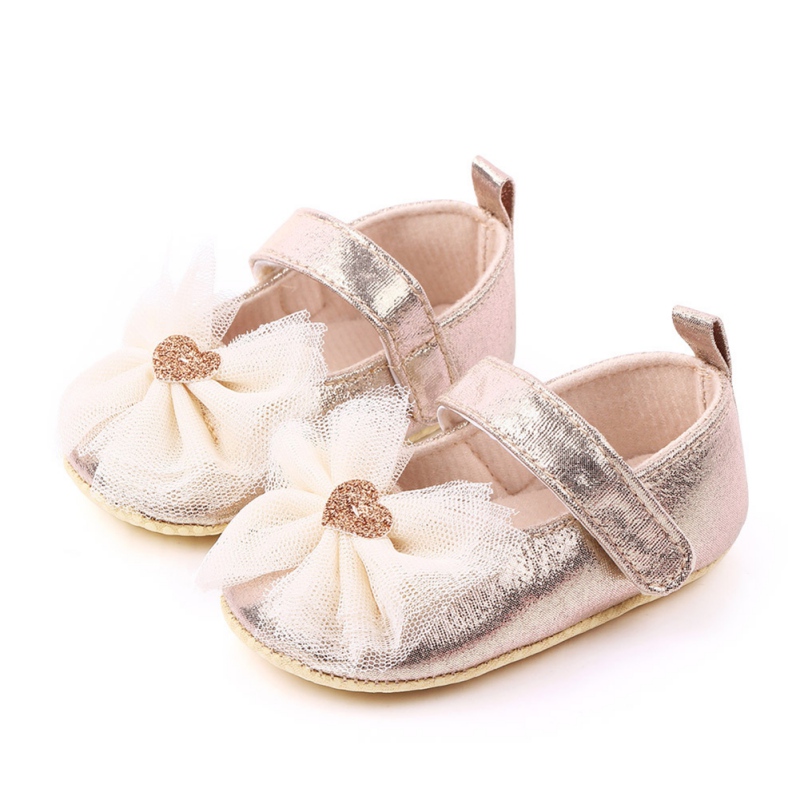 

4 Color Infant Baby Girl Shoes Bowknot Flower Anti-Slip Soft Sole Hook First Walkers Toddler Infant Baby Girl Kids Shoes -18M