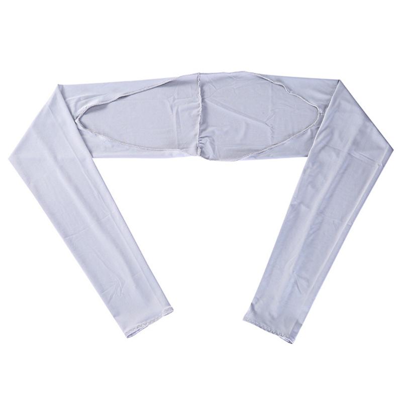 

Men Women Fishing Sun Protection Ice Silk Shawl Arm Sleeve Soft Riding Outdoor Sports Camping Cooling With Finger Hole Anti UV, White