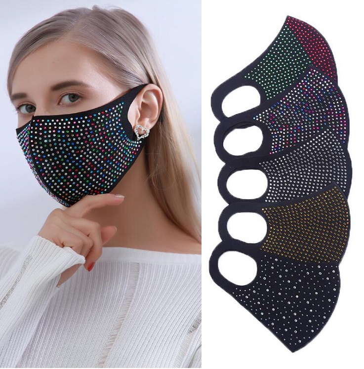 

Face Masks Fashion BlingBling Diamond Designer Mask Washable Reusable Adult Masks Mascarillas Protective Mask Safely Mask
