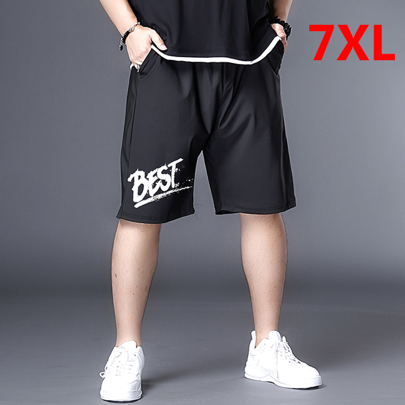 

Cool Baggy Shorts Men 2020 New Summer Black Shorts Best Print Casual Elastic Waist Plus Size Men 6XL 7XL Clothing HX448
