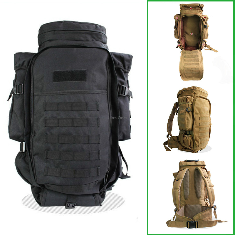 

Hunting Tactical Army Bags Molle Gun Backpack Outdoor Large Capacity Paintball Rifle Stock Rucksacks, Black