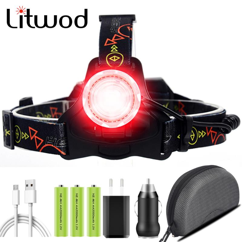 

XM-L2 U3 & Red COB Led Headlamp or 18650 Battery Zoom Headlight Head Lamp Torch for Camping Fishing Light 5000K