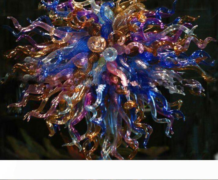 

2020 Custom Old Style Colors Hand Blown Glass Chandelier Italy Design Murano Glass Hanging Lamp for Christmas Holidays Decoration