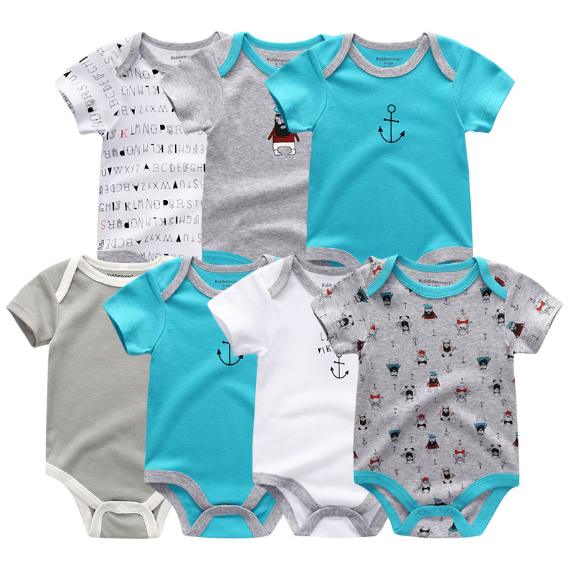 

Newborn Baby Rompers 7 PCS/lot Uniesx baby jumpsuits 100%Cotton Summer Children Clothing Roupa Girls&Boys Clothes, Q7016