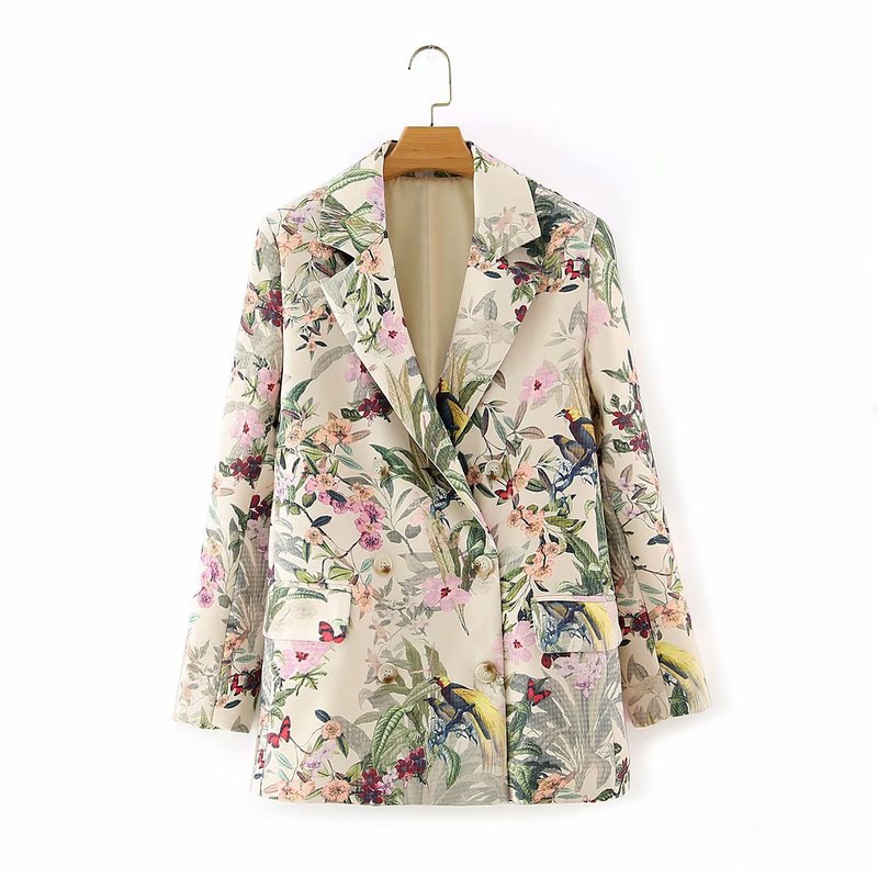 

and the United States 2020 summer new fashion women' clothing wholesale flowers printed 27643 double-breasted jackets, See chart