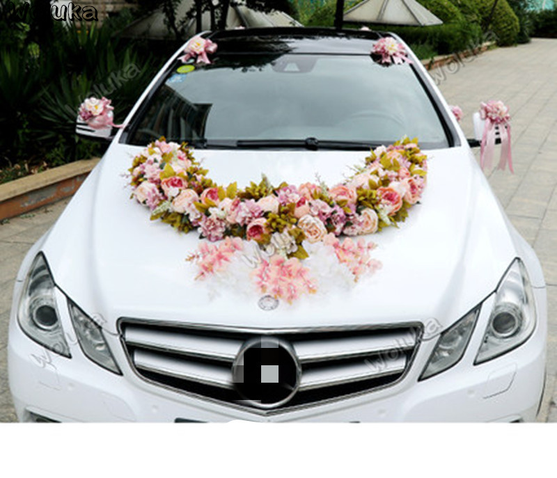 

Car decoration, wedding car decoration set, U-shaped simulation peony, hydrangea, wedding bride float, champagne CD50 Q03