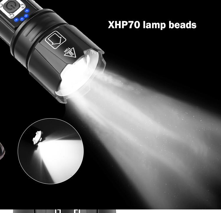 

XHP70 LED 5 Modes Dimming High Brightness USB Charging