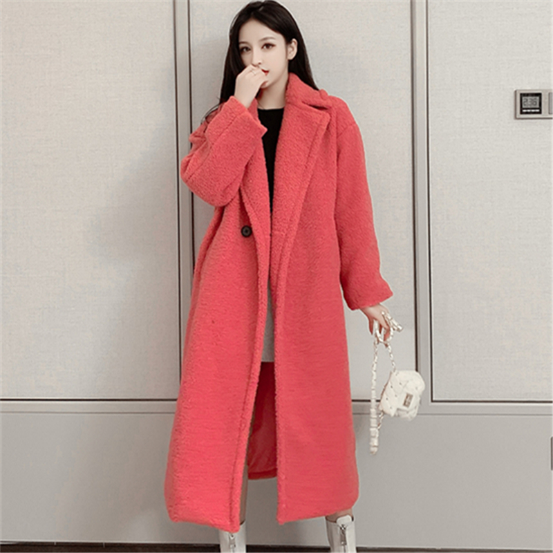 

Mid-Length Fur Coat Women' Autumn/Winter 2020 Fashion New Long-Sleeved Particles Imitation Lamb Wool Warm Fur Coat Trend 101, Blue