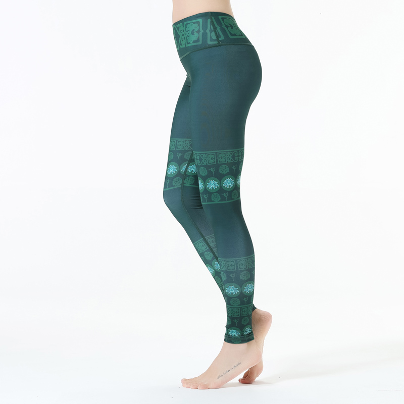 

women mandala Yoga Leggings Mandala Mint Print Fitness High Elasticity Legins For Women High elasticity Trousers Running Tights, Black