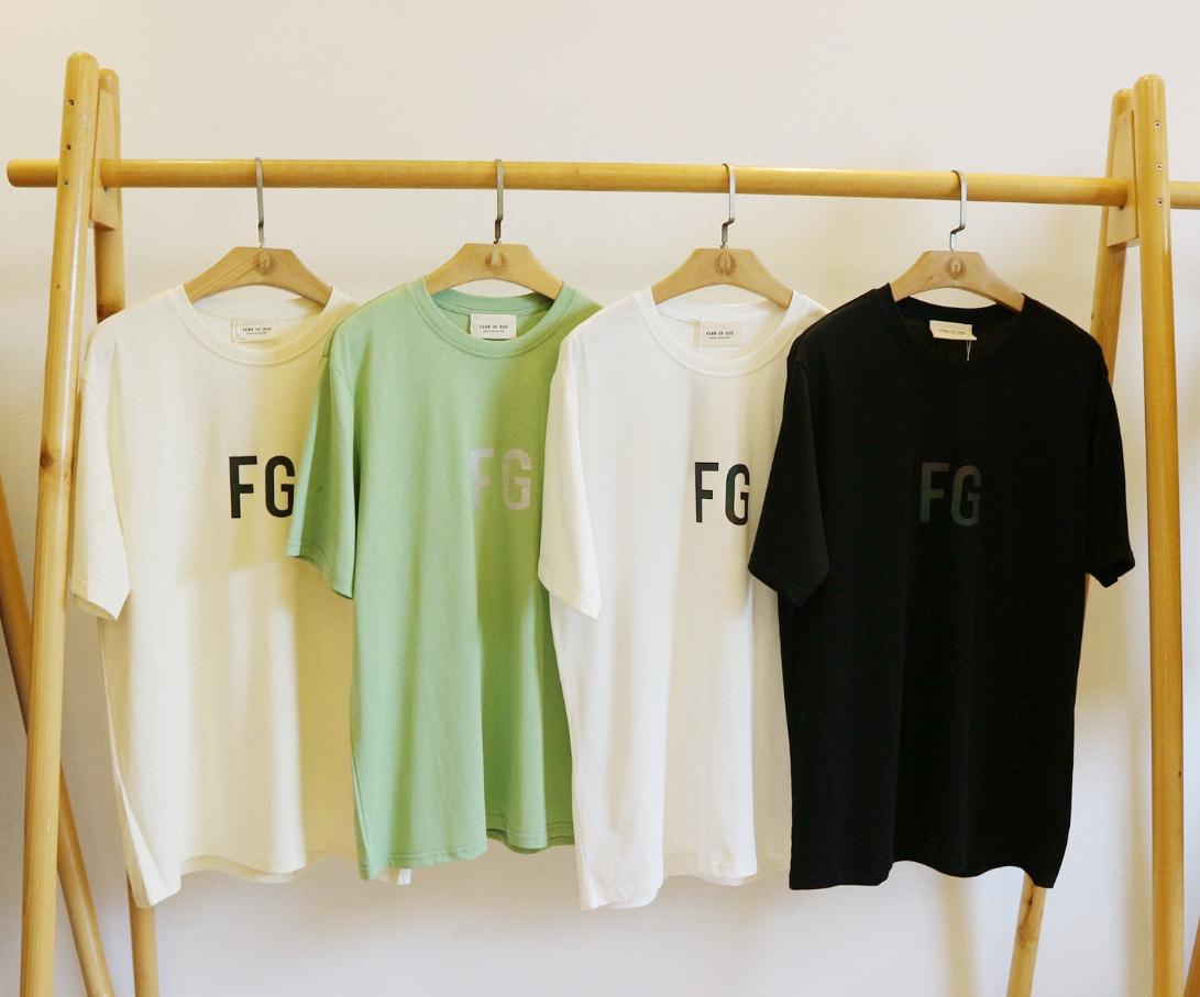 

20SS Fear of God FOG 3M FG Tee Three Gods Religious Oil Painting T-Shirt Vintage Short Sleeves Summer Street Men Women T-shirt, Beige