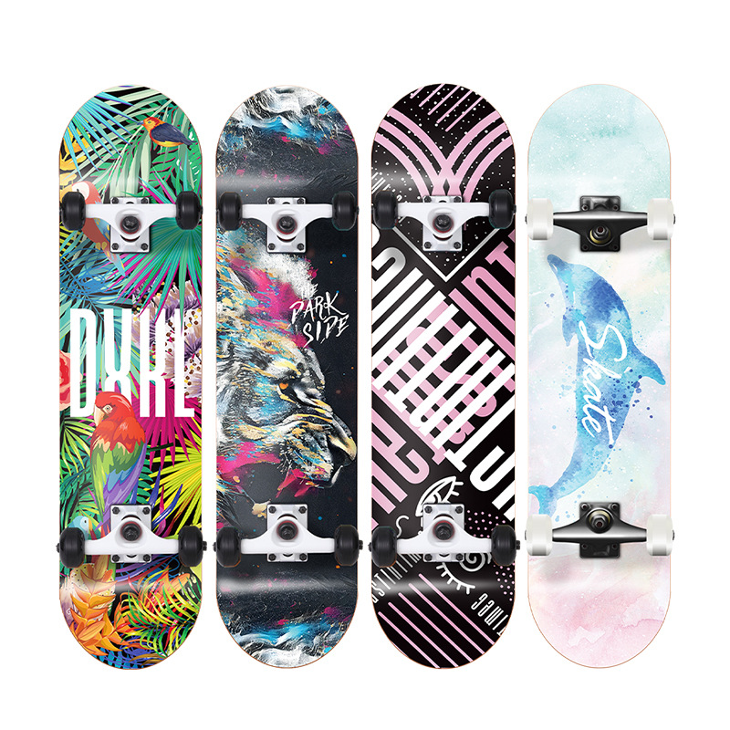 

Skateboards Boys Girls Skate Boards Hip-Hop Board For Sport Pu Rubber Aluminium Alloy 79cm Four-Wheel Adults Maple Skateboard