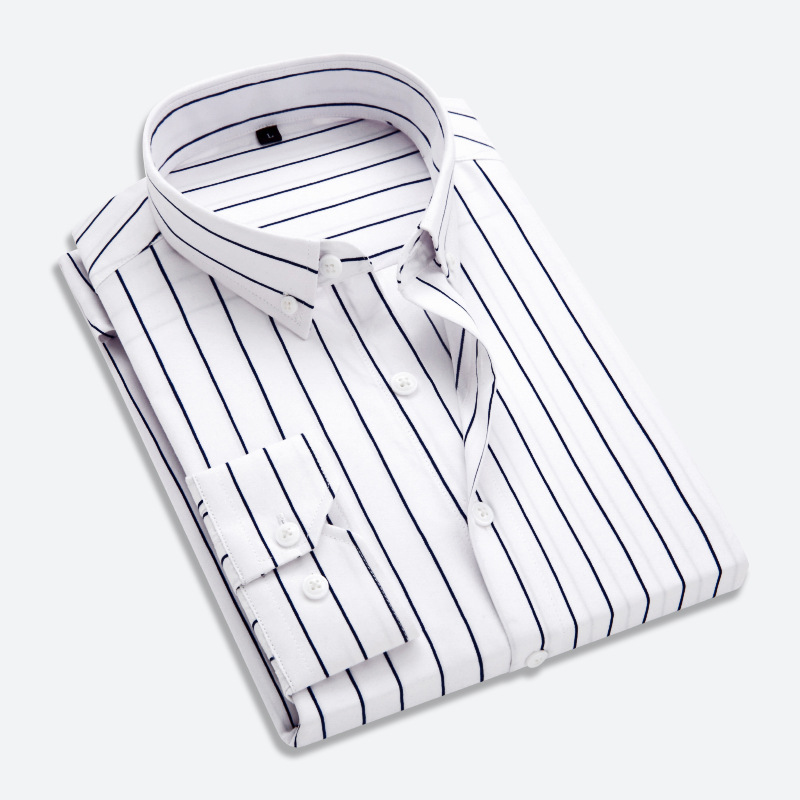 

Men's shirt spring and autumn new men's striped long-sleeved casual shirt Korean style slim cardigan male top, Sky blue