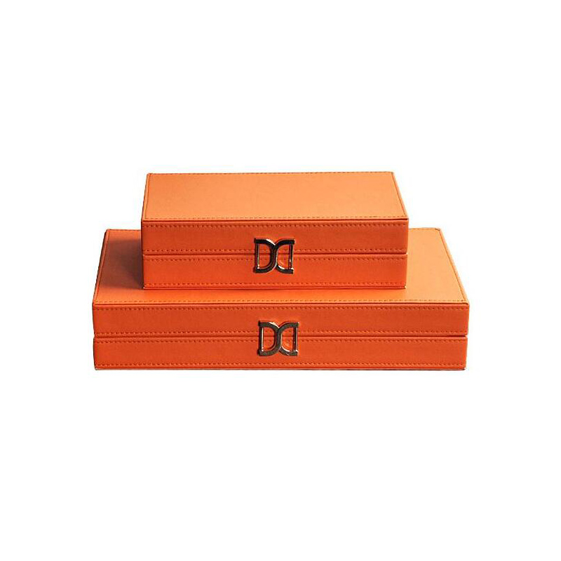

Wood Storage Box Simple Brief Art Design Jewelry Storage Sundries Organizer Organge / White Color