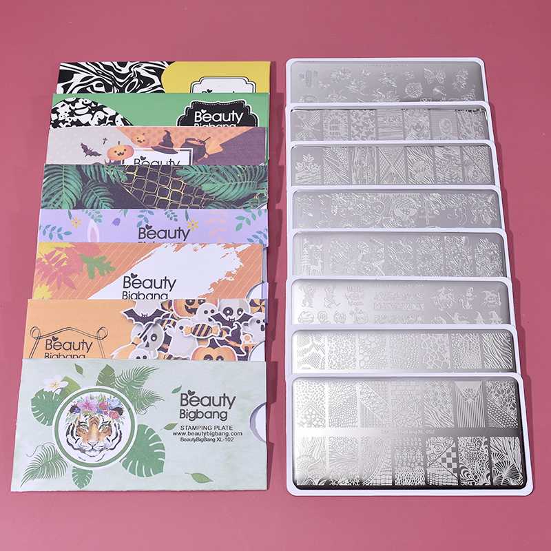 

Beautybigbang 8PCS Nail Stamping Plates Set Hot Sale Animal Flower Style Image 6*12cm Nail Art Template Stamp Plate