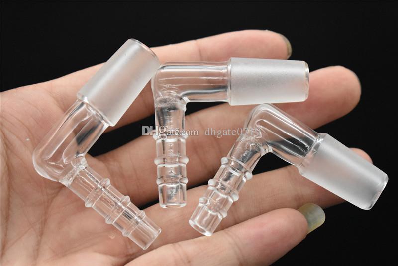 

90° 14mm & 18mm male Elbow Adapter Solo Glass Aroma Tube L Sharp 14MM/18MM Female/male Glass smoking adapter Glass bowl