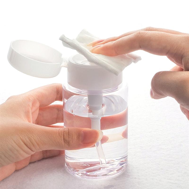

300ml Portable Empty Plastic Nail Polish Makeup Remover Bottle Liquid Clear Press Pumping Dispenser Container Storage Tool