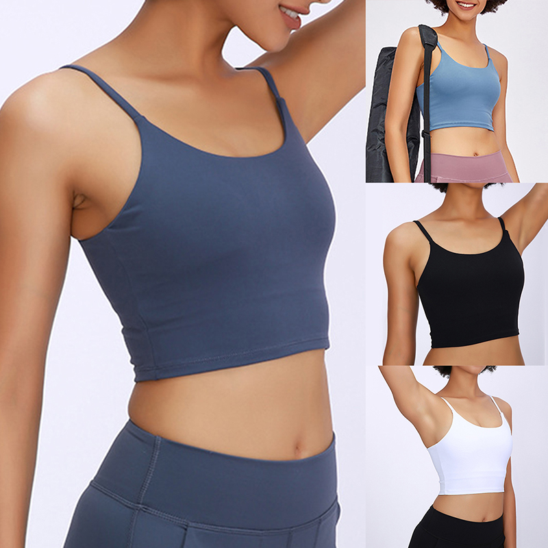 

Yoga Women Padded Sports Bra Fitness Workout Running Shirts Stretch Gym Tank Top Sportswear Breathable Underwear For Female, White