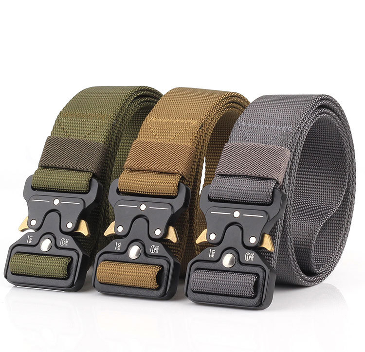 

100Pcs/Lot Tactical Belt High Quality Nylon Men'S Training Belt Metal Multifunctional Buckle Outdoor Sports Hook New, Yellow