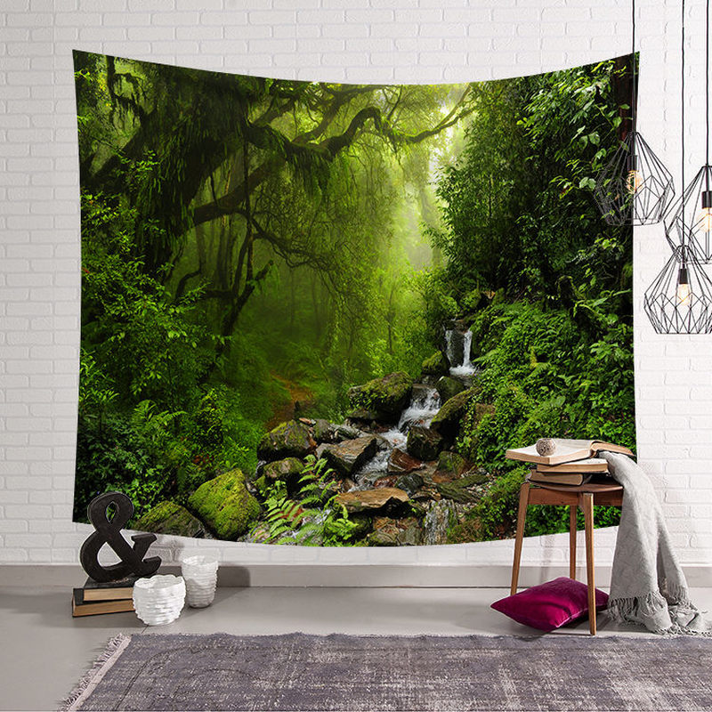 

Forest Tapestry Wall Hanging Wall Tapestry Blanket Farmhouse Decor Window Headboard Polyester Yoga Shawl