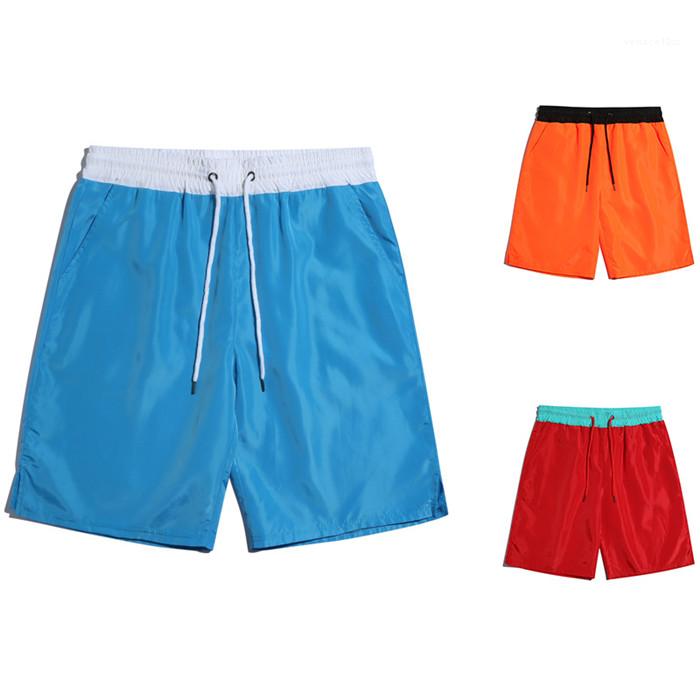 

Waist Fitness Short Pants Mens Colorblock Solid Sports Shorts Loose Sumemr Lace Up Mid