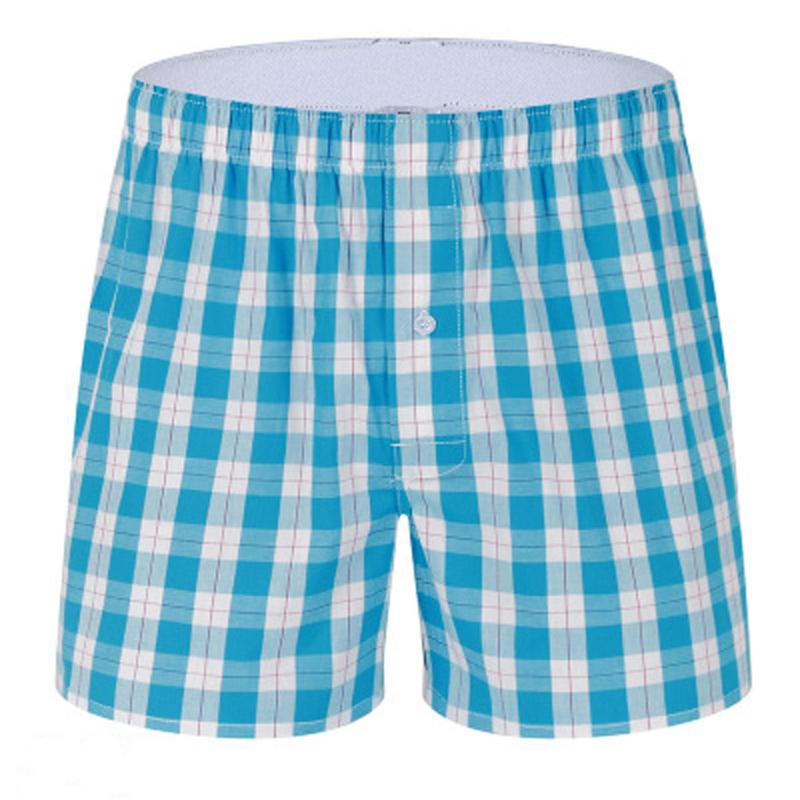 

Summer plaid short sleep bottoms men sleepwear pants soft 100% cotton home shorts men casual pajamas pants for male, White