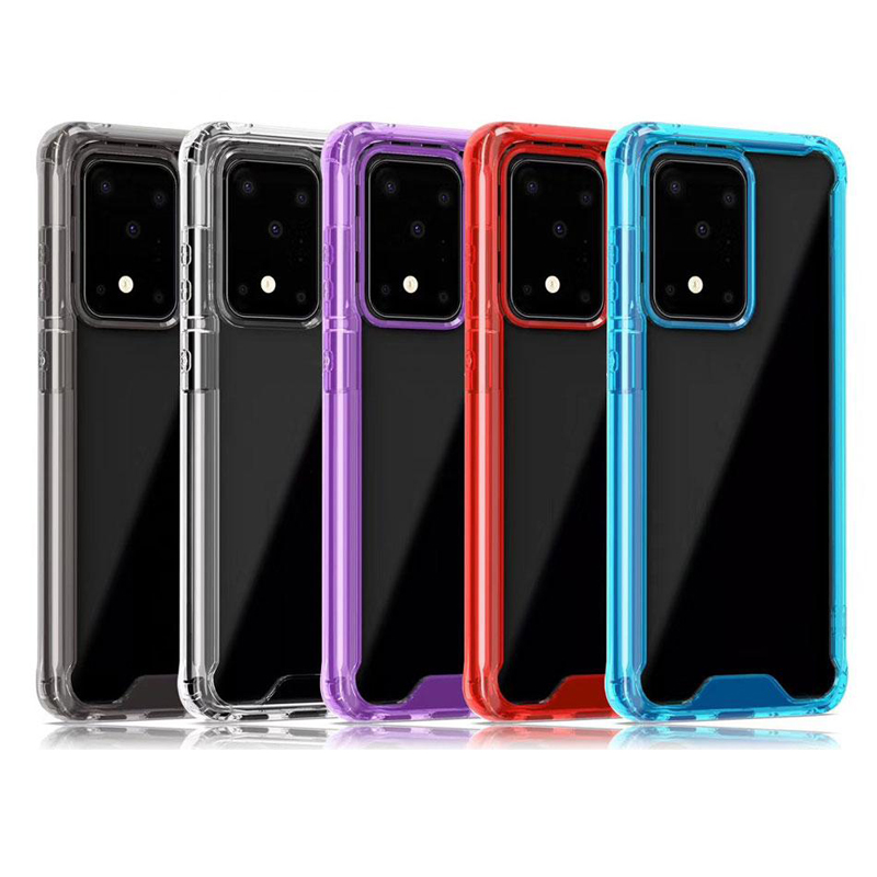 

2 in 1 Transparent Acrylic TPU Shockproof Case For iPhone 12 11 Pro Max XS XR X 8 Samsung S10 S20 FE S21 Plus Note 10 20 Ultra A12 A42 5G, Each color is 10pcs at least