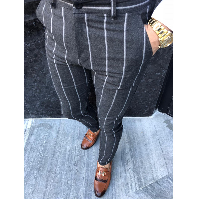 

Plus size 2XL Men's Casual Slim Fit Skinny Pants Business Formal Suit Dress Pants Slacks Trousers 2020 New, Black