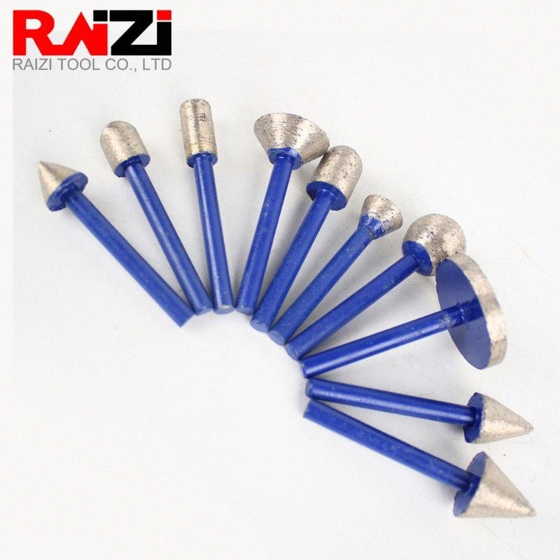 

Raizi 5pcs/lot Sintered Diamond Burr Set 1/4" Shank for Granite Marble Stone Rotary Carving Tools Grinding Head Mounted Points VPQW#