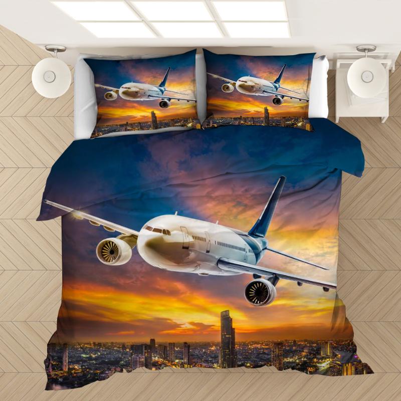 

Airplane Plane 3D Printed Bedding Set Duvet Covers Pillowcases Comforter Bedding Set Bedclothes Bed Linen